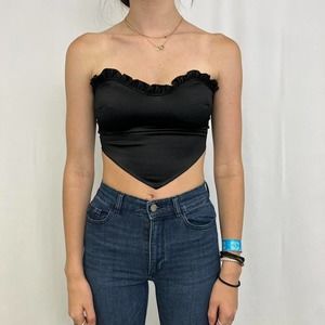 Ruffle Tie Back Crop Top